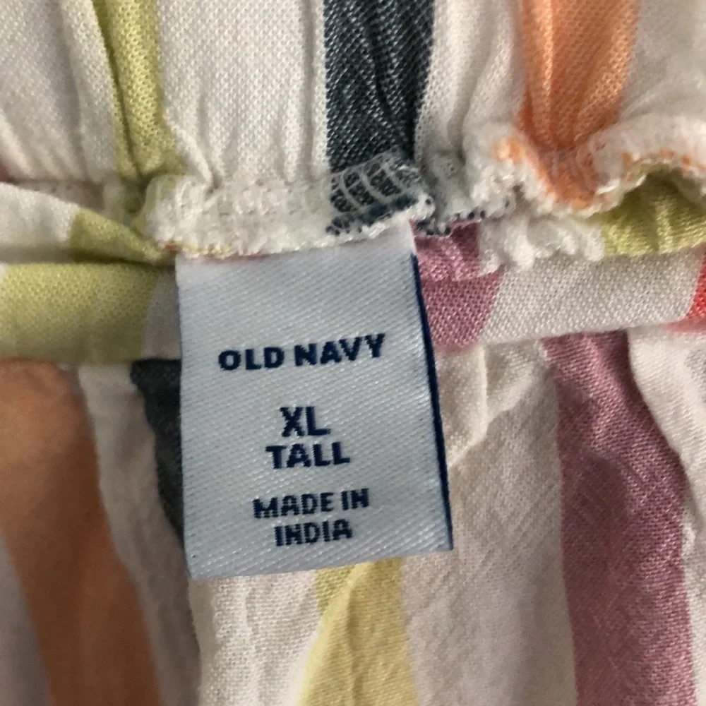 Old Navy Rainbow striped cotton tired skirt with waist tie in size XL Tall